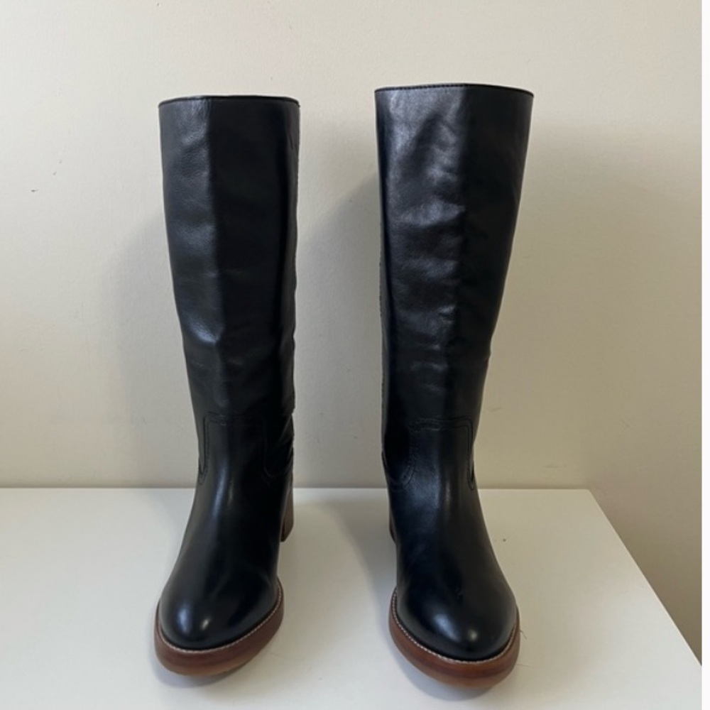 Frye Camryn Tall pull on boots black leather aize US 9M - Picture 5 of 15